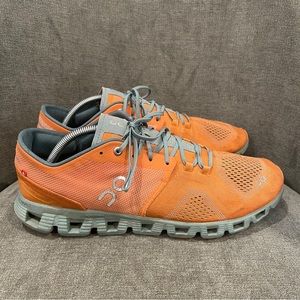 On Running Men's Cloud X Orange Casual Athletic Sneakers - M 11.5
